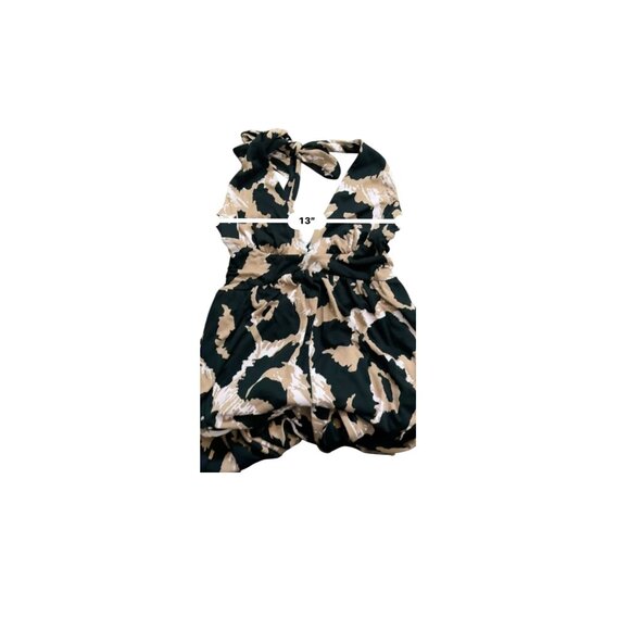 Diane Von Furstenberg x Target Women XS Leopard Halter Jumpsuit Black/Tan/Pink - Picture 6 of 8